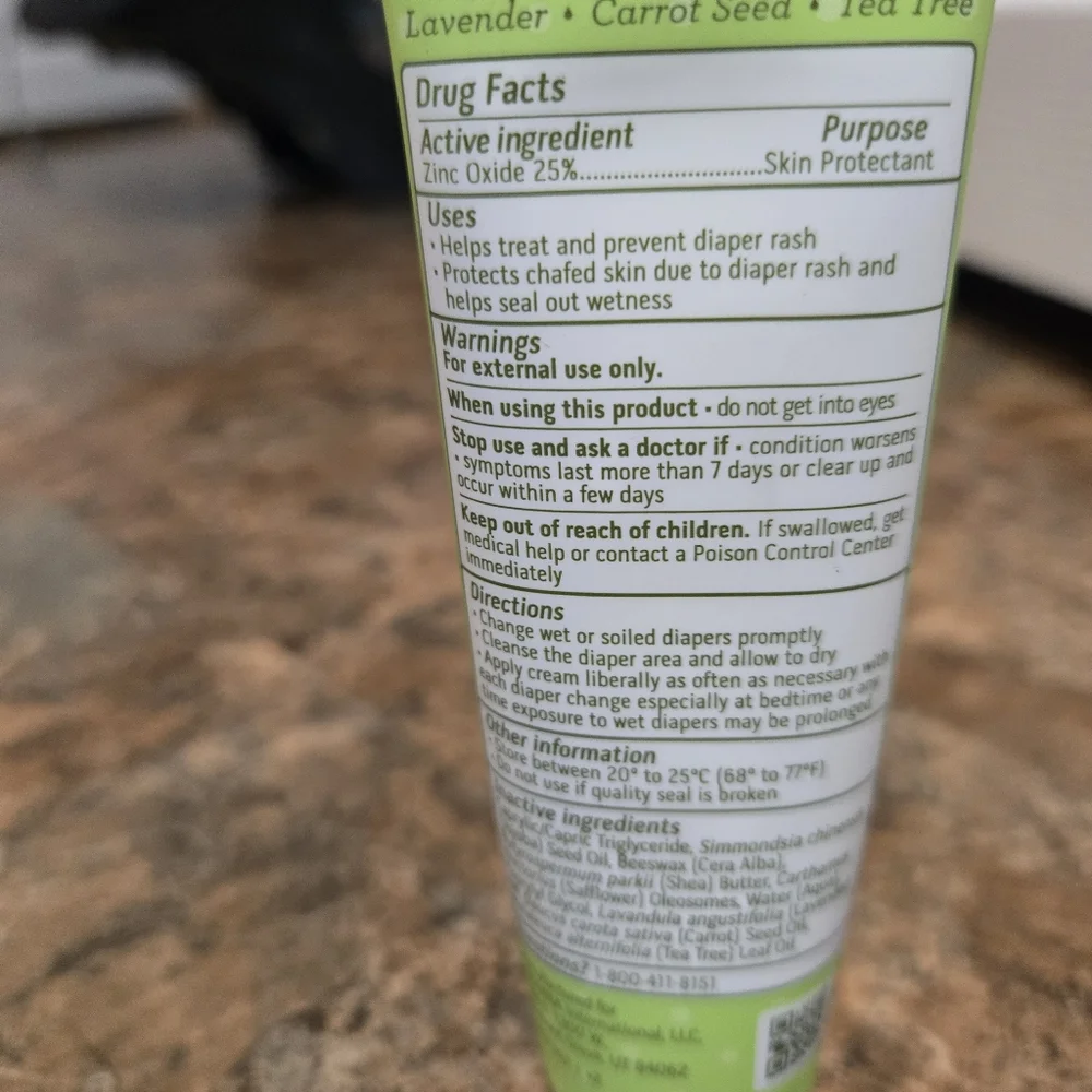 Doterra Baby Diaper Rash Cream Lavender Carrot Seed Tea Tree 25% Zinc Oxide NEW
